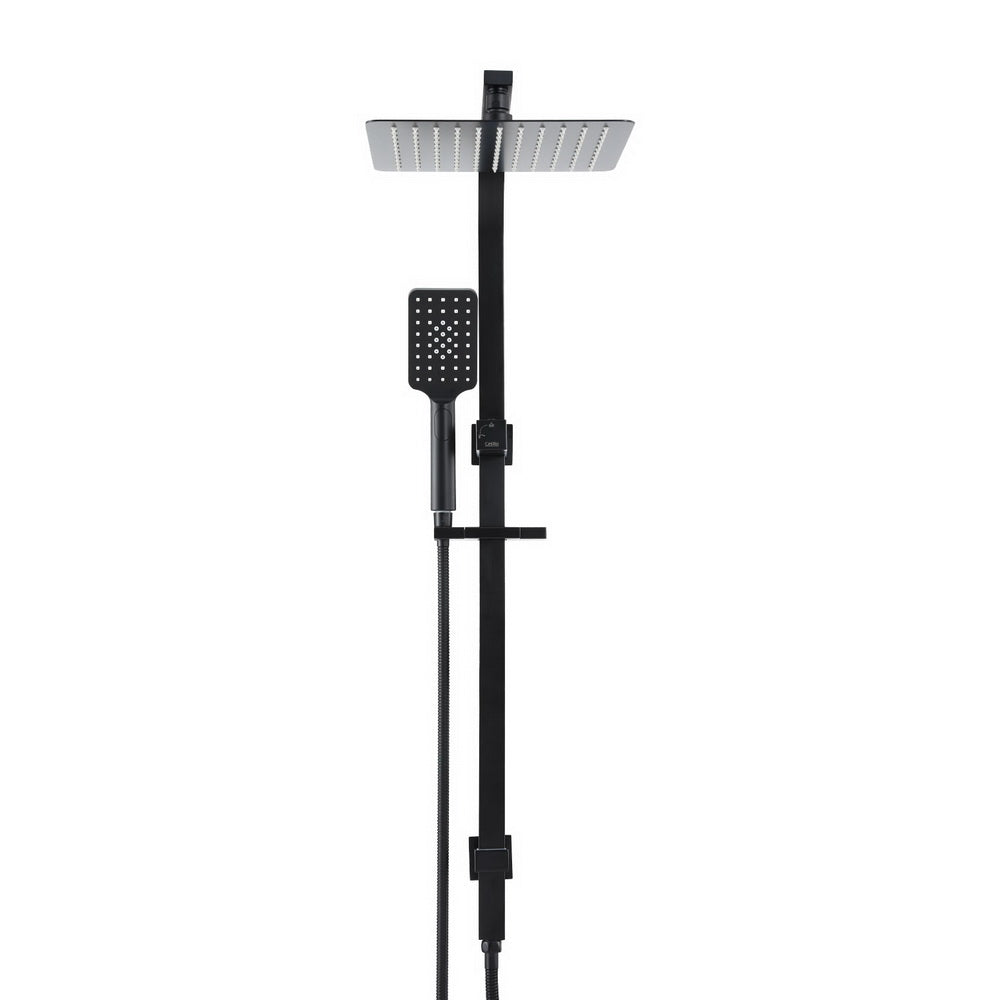 Rain 10" Shower Head Set High Pressure Black Square