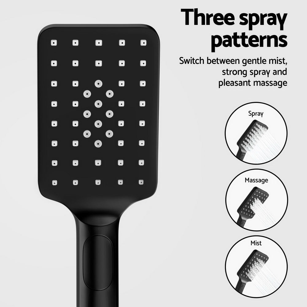 Rain 10" Shower Head Set High Pressure Black Square