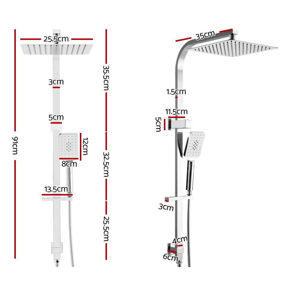 Cefito 10" Rain Shower Head Set High Pressure Chrome Square