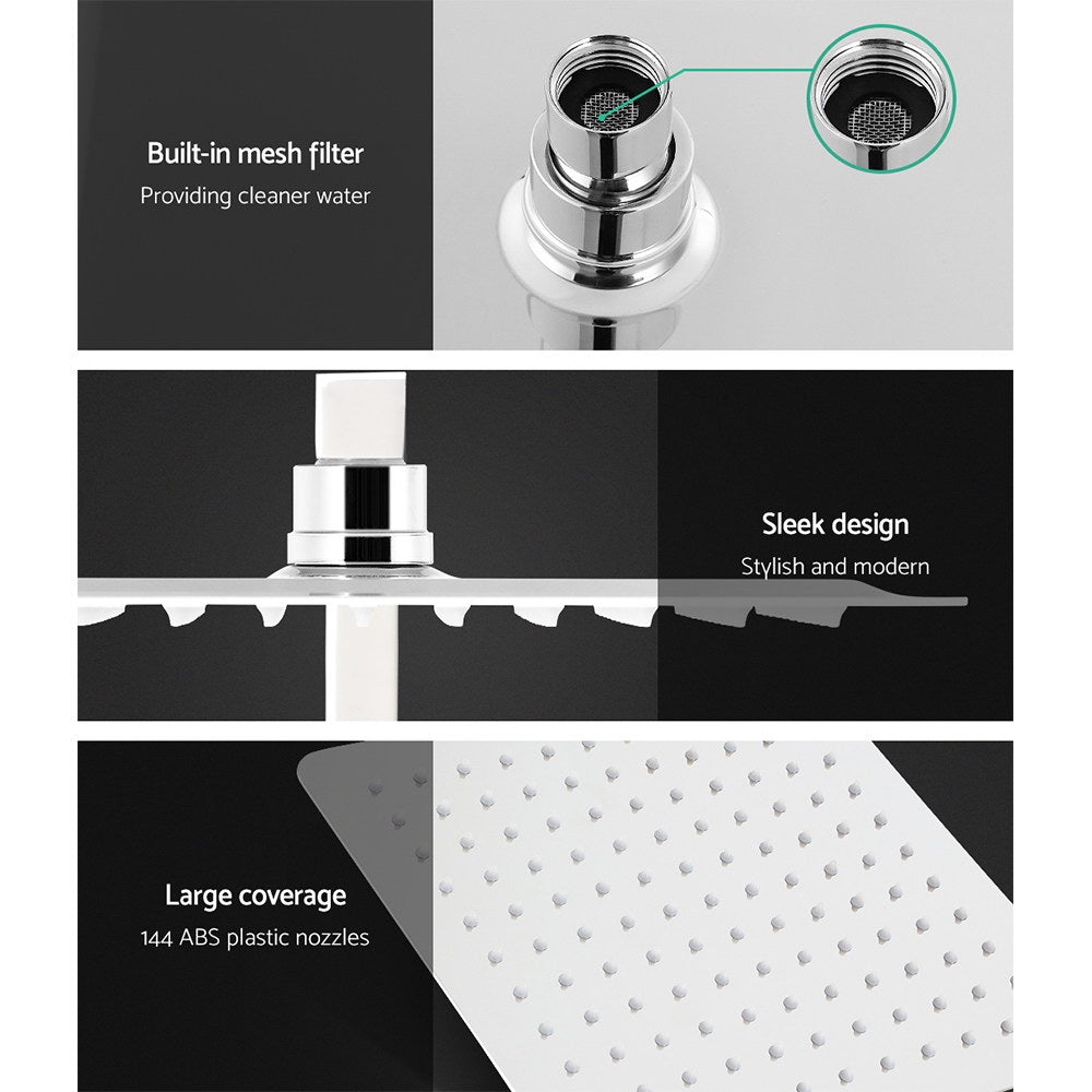 Cefito 10" Rain Shower Head Set High Pressure Chrome Square