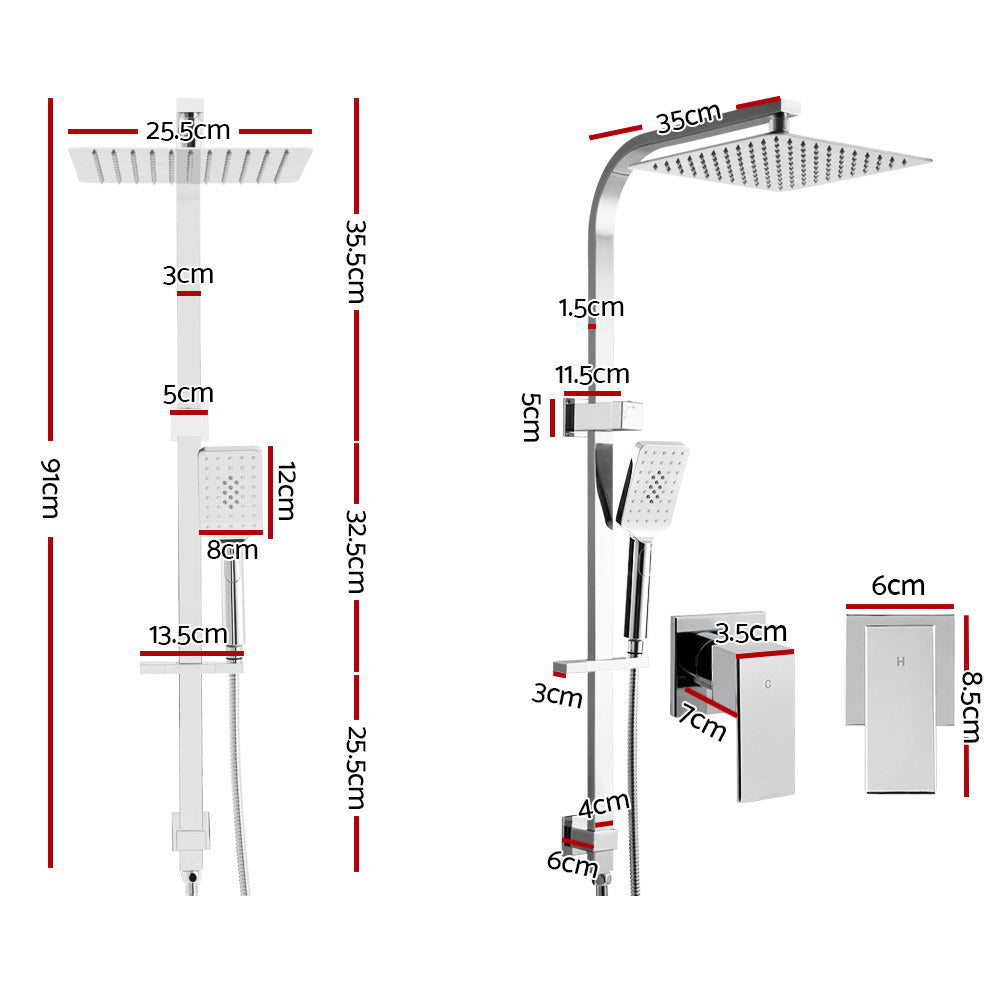 Cefito 10" Rain Shower Head Set High Pressure Chrome