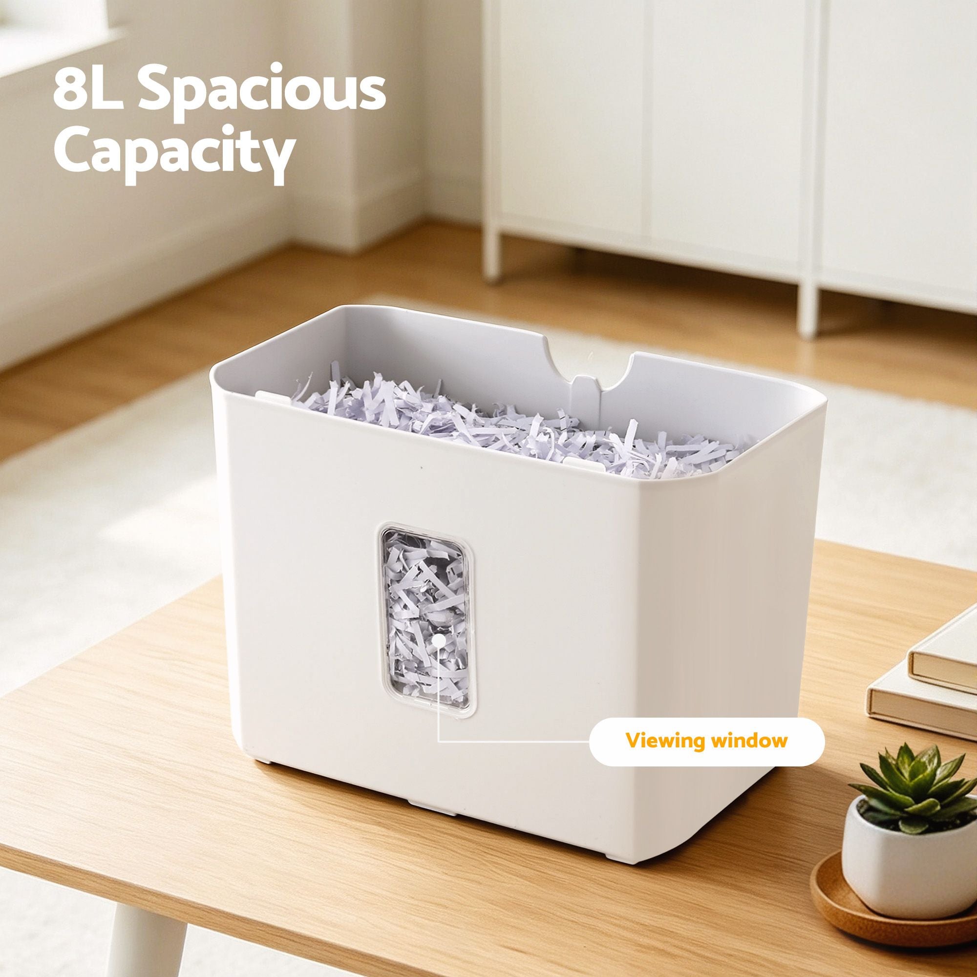 DEVANTI 8L Small Tabletop Paper Shredder 4 Sheet P4 Cross Cut Home Office