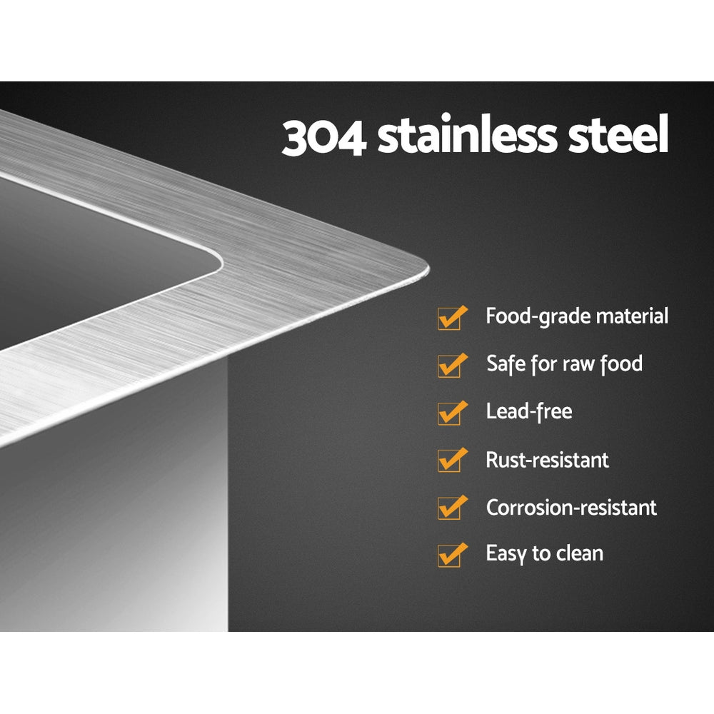 Cefito 45x30cm Single Bowl Kitchen Sink Stainless Steel Silver