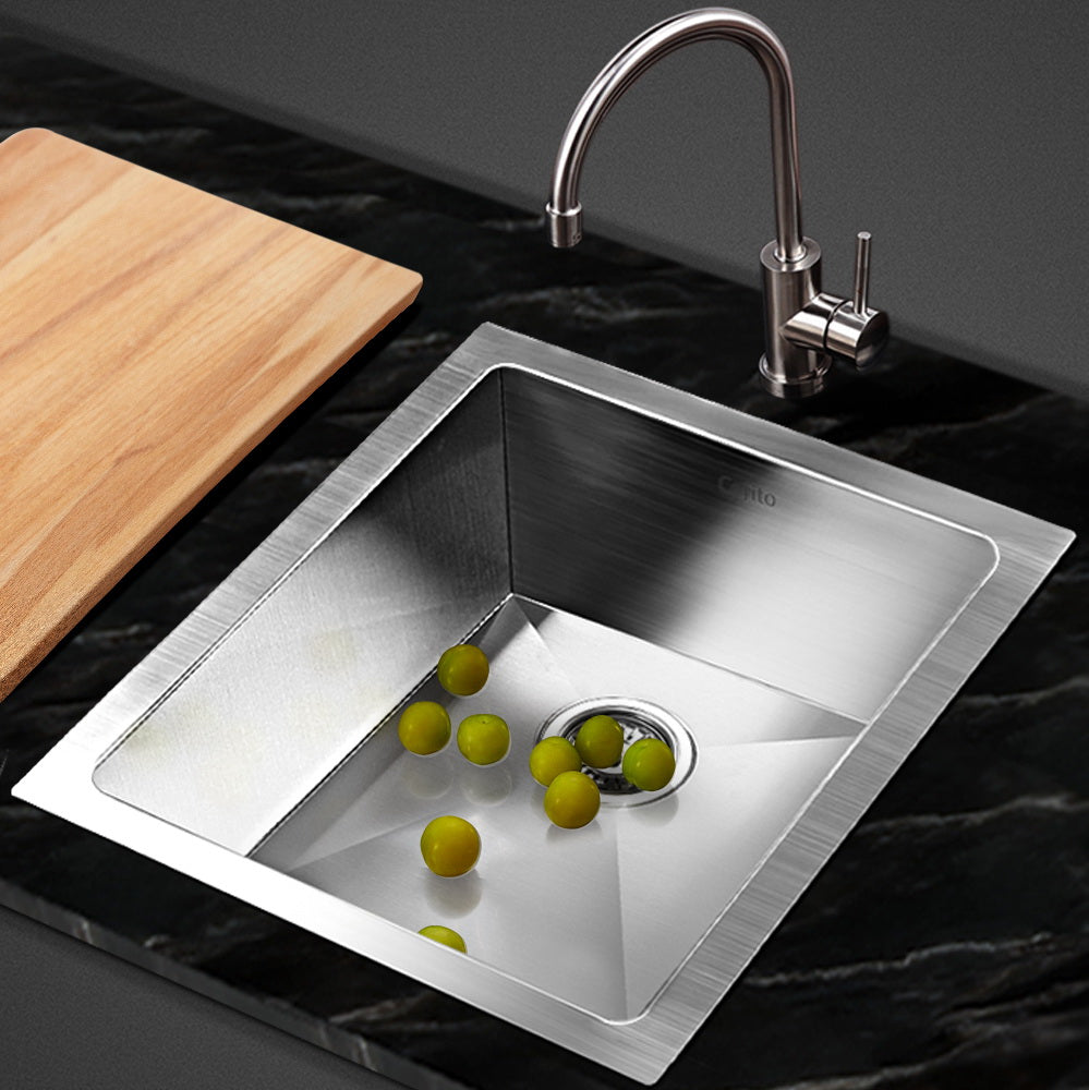 Cefito 45x39cm Single Bowl Kitchen Sink Stainless Steel Silver