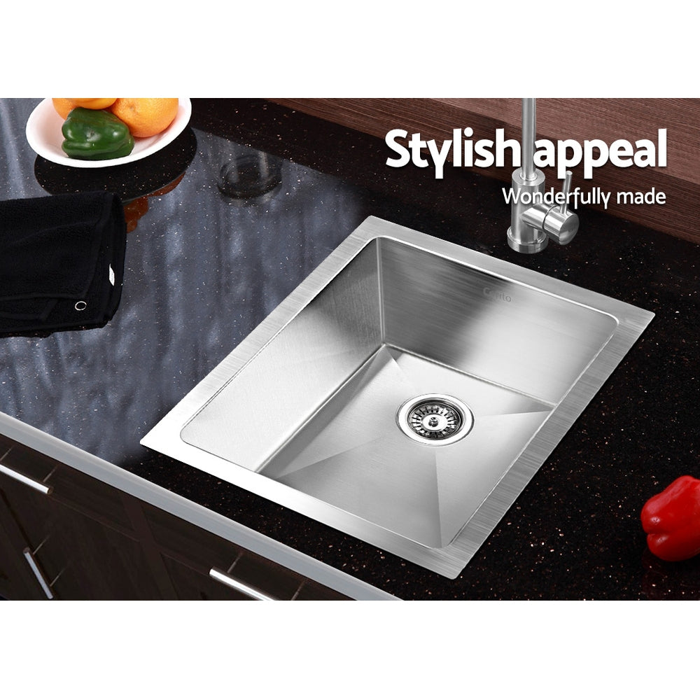 Cefito 45x39cm Single Bowl Kitchen Sink Stainless Steel Silver