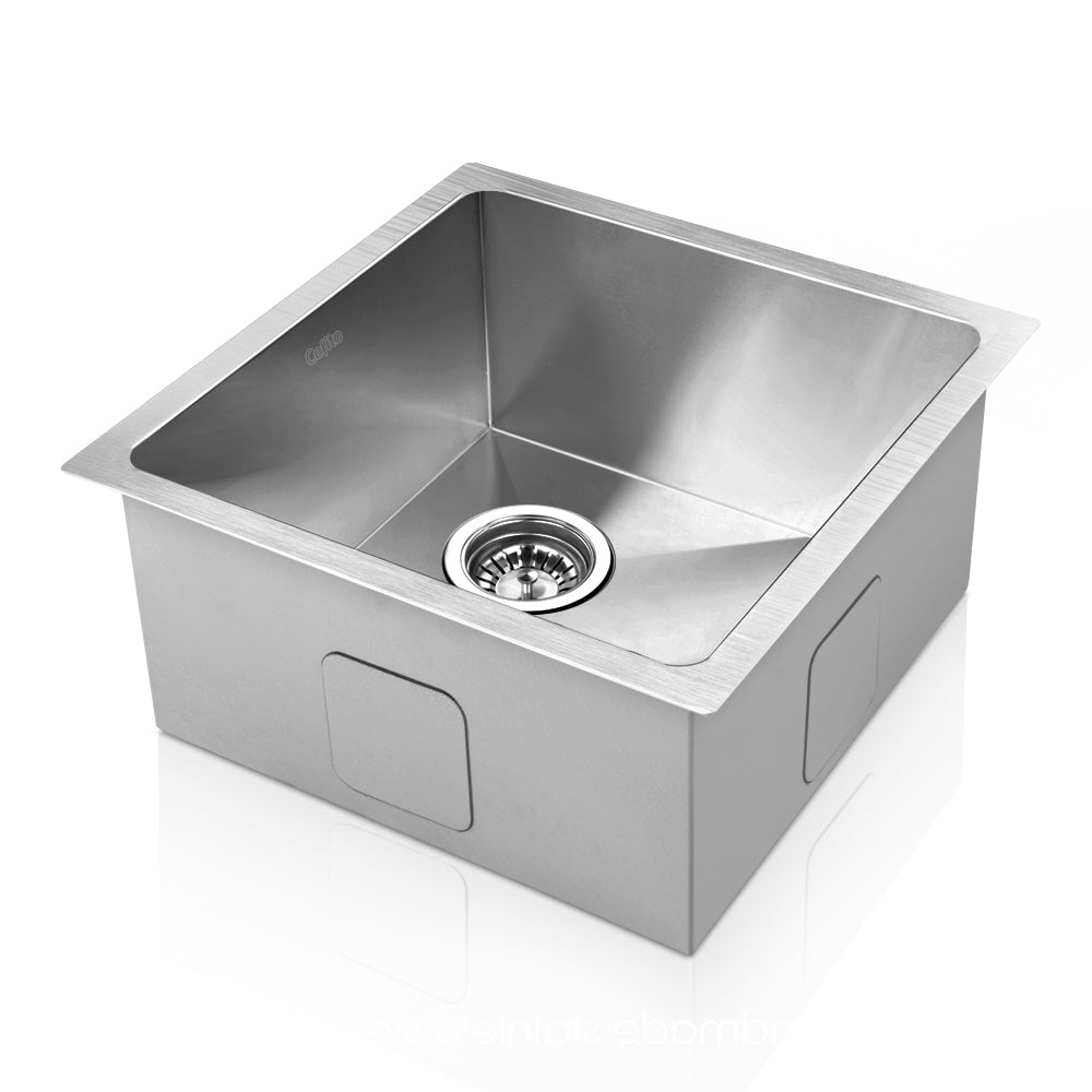 Cefito 44x44cm Single Bowl Kitchen Sink Stainless Steel Silver