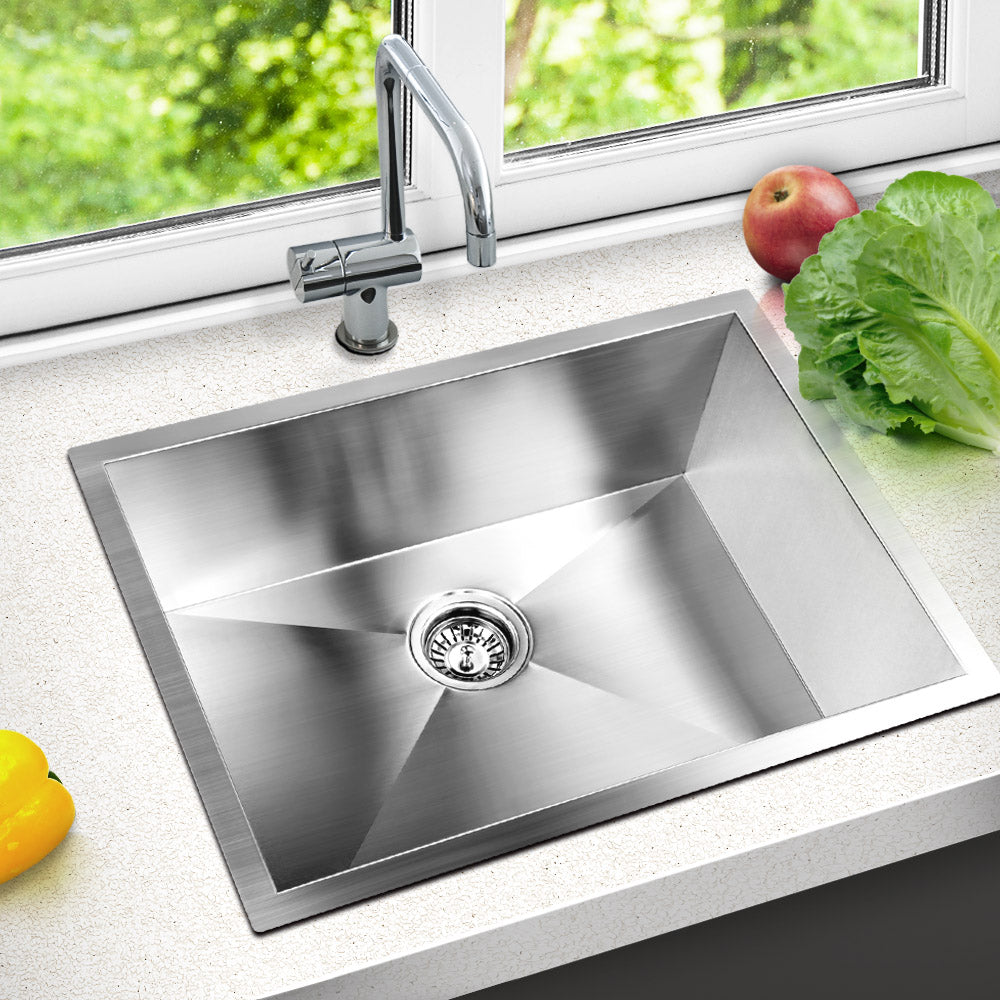 Cefito 60x45cm Single Bowl Kitchen Sink Stainless Steel Silver
