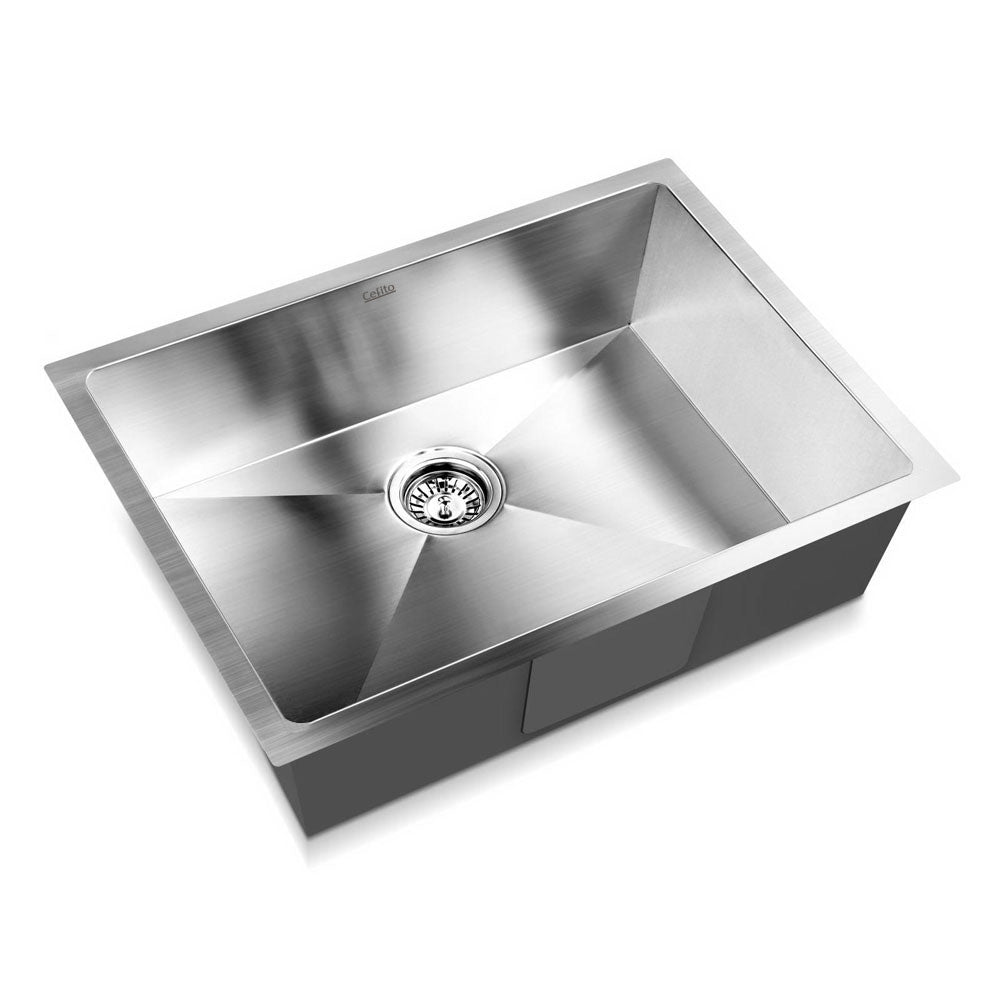 Cefito 60x45cm Single Bowl Kitchen Sink Stainless Steel Silver