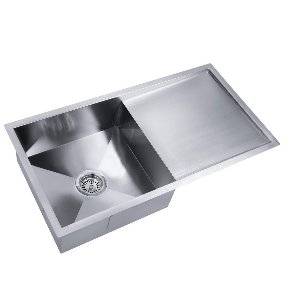Cefito 87x45cm Single Bowl Kitchen Sink Stainless Steel Silver