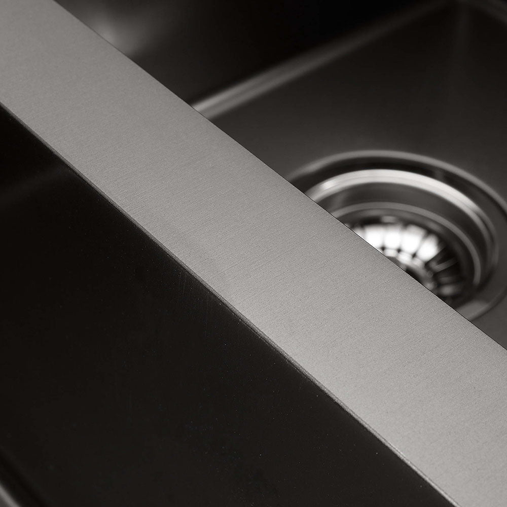 Cefito 45x30cm Single Bowl Kitchen Sink Stainless Steel Black