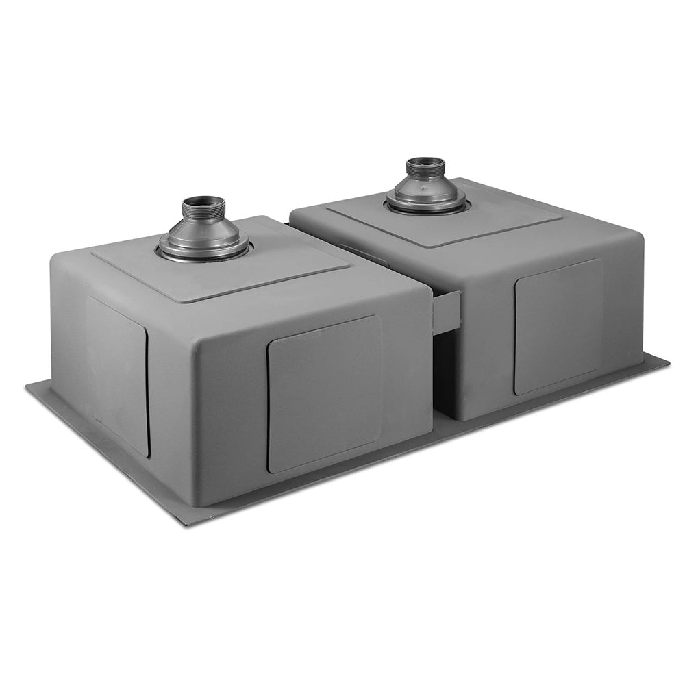 Cefito Double Bowl Kitchen Sink 77x45cm Stainless Steel Black