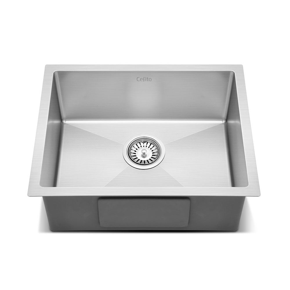 Cefito 54cm x 44cm Stainless Steel Kitchen Sink Black Under/Top/Flush Mount