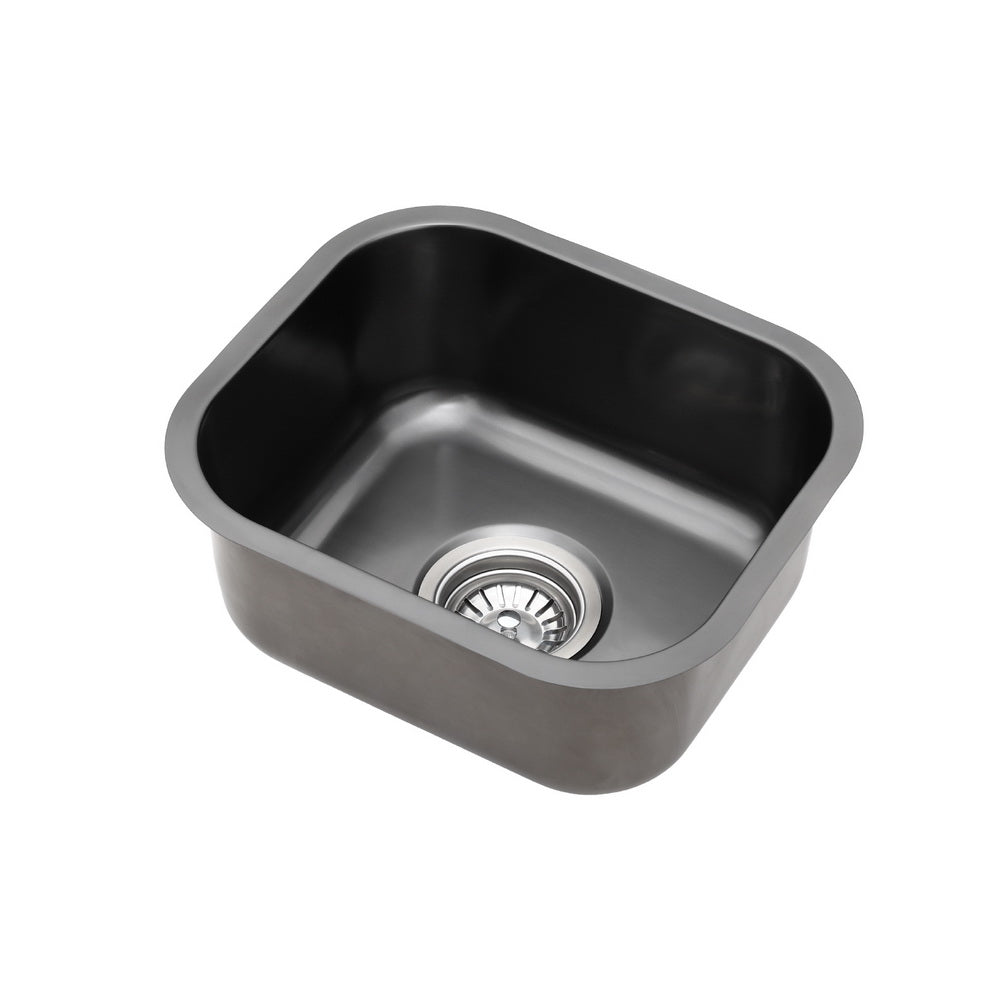 Cefito 30x36cm Kitchen Sink Stainless Steel Nano Single Bowl Black