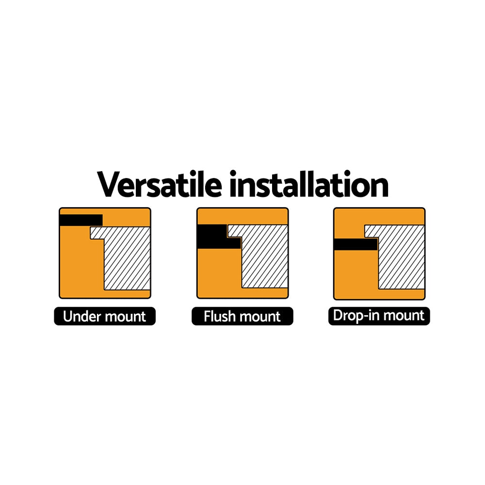 Cefito 116cm Double Bowl Kitchen Sink Granite Under/Topmount White