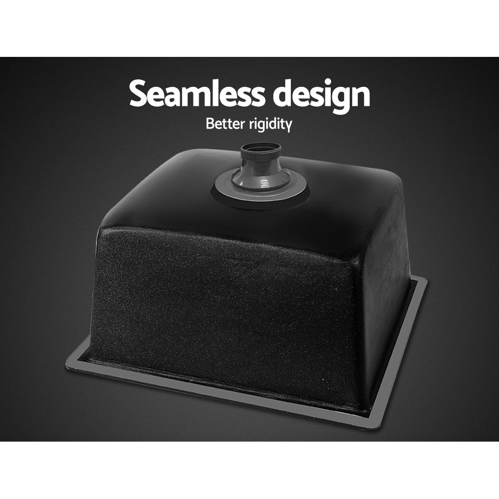 Cefito 45cm Granite Kitchen Sink Under/Topmount Black