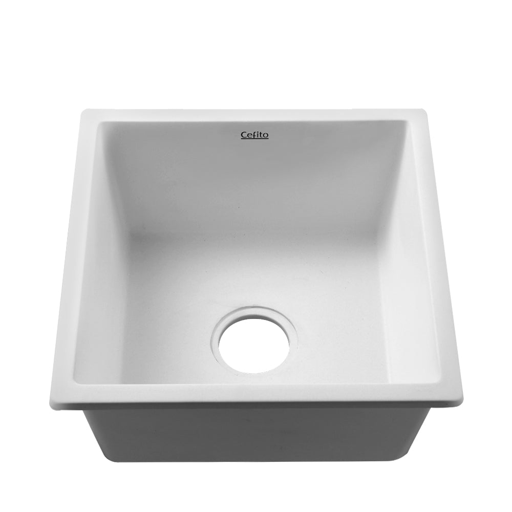 Cefito 450mm Granite Kitchen Sink Under/Topmount White