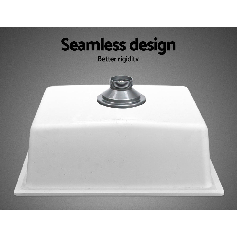 Cefito 46x41cm Granite Kitchen Sink Under/Topmount White