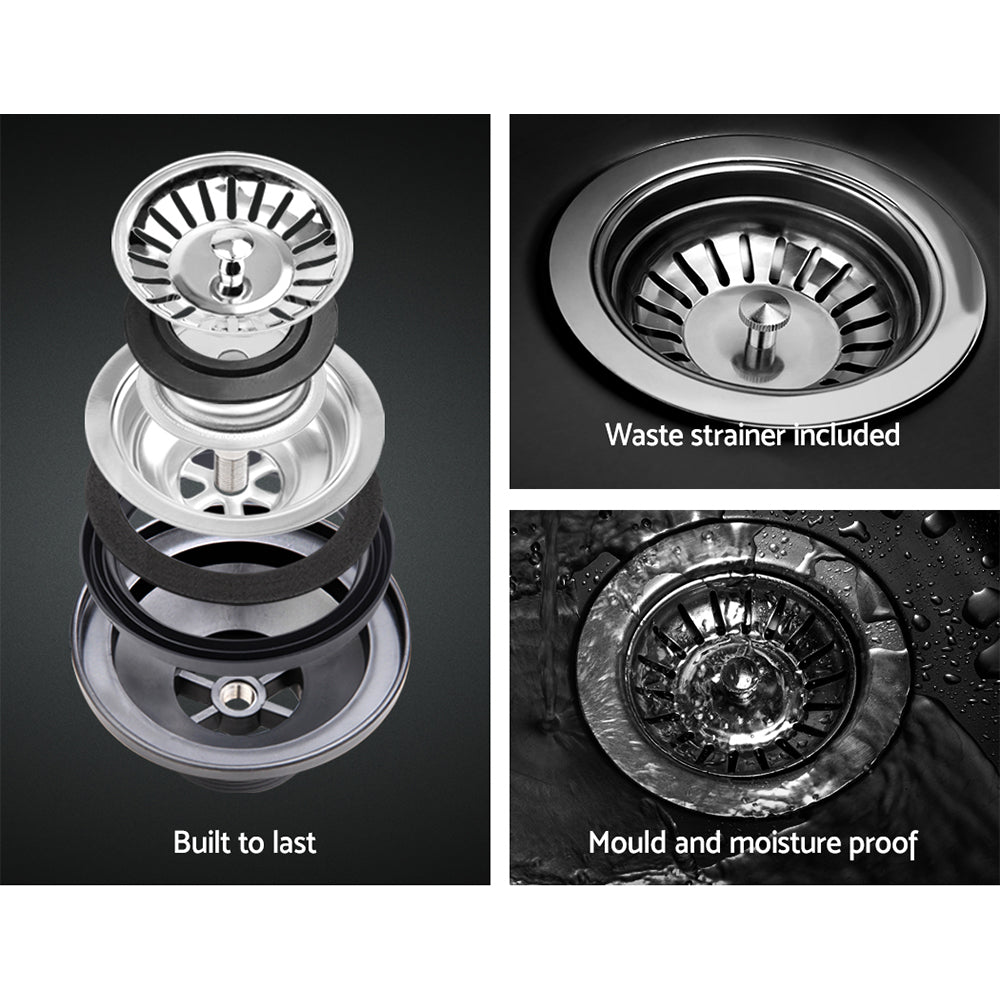 Cefito 80x48cm Granite Kitchen Sink Black