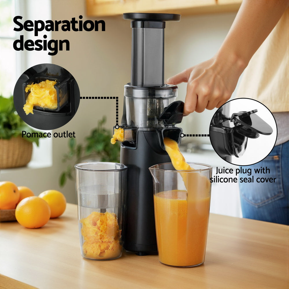 Devanti 130W Cold Press Slow Juicer Black