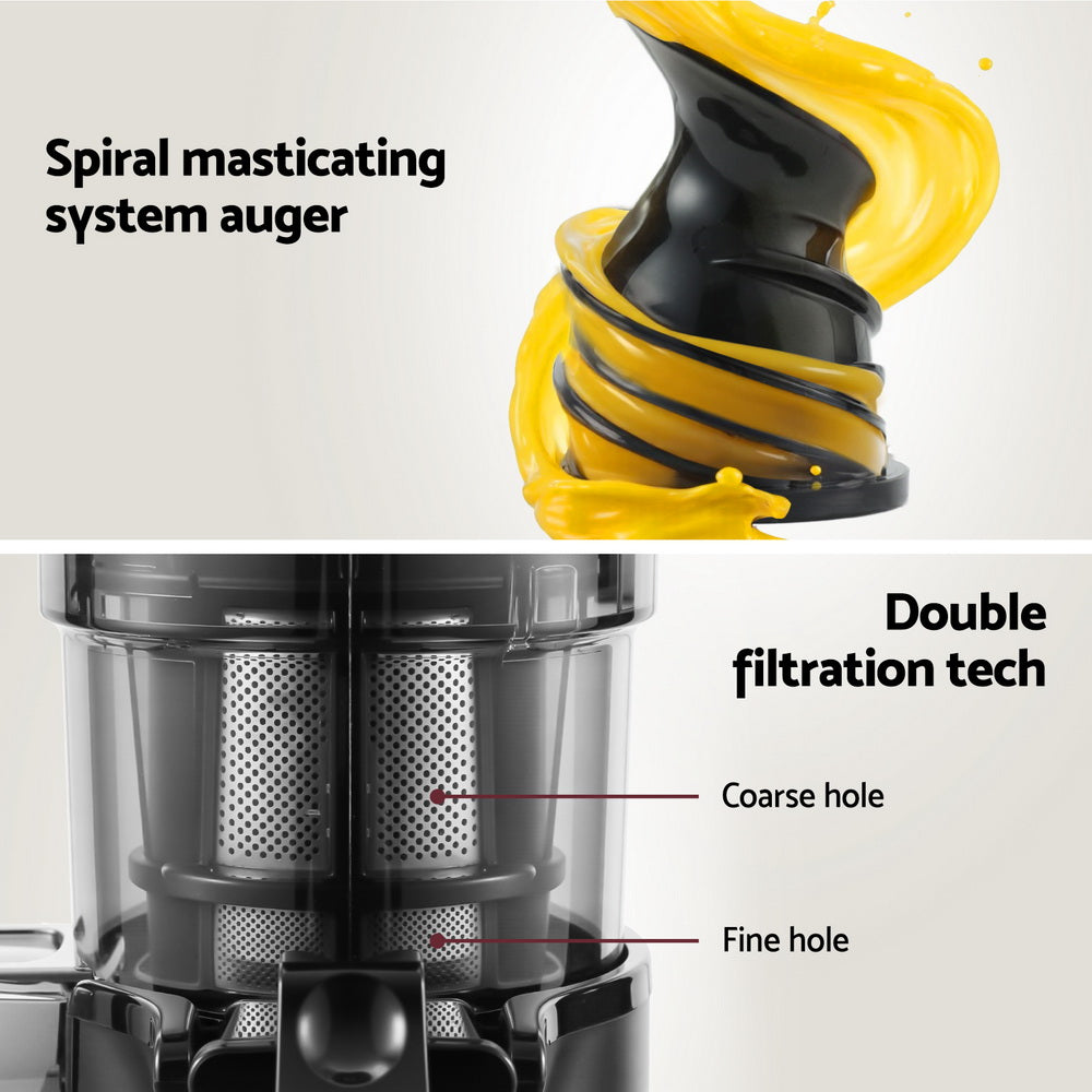 Devanti 130W Cold Press Slow Juicer Black