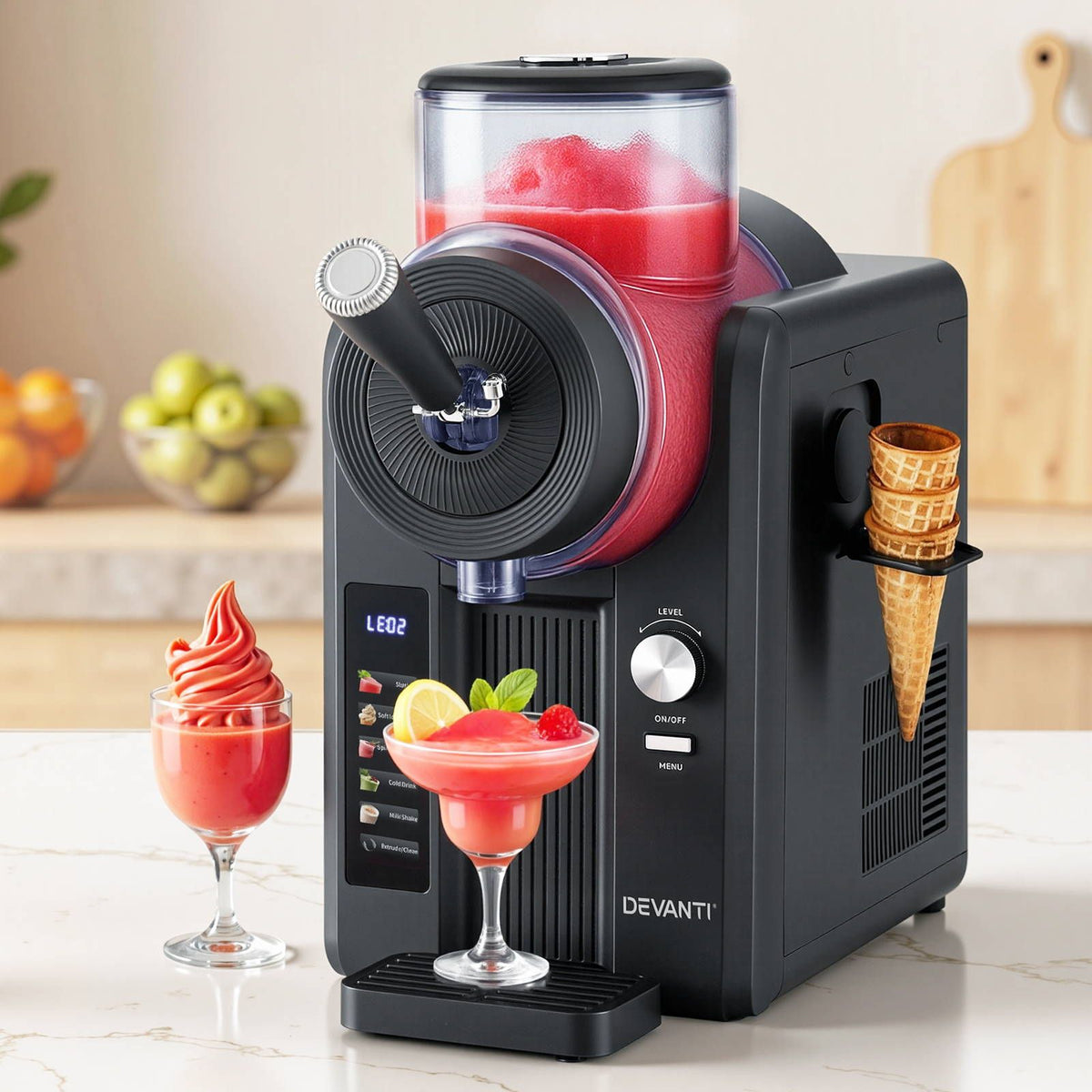 Devanti Slushie Machine 2L Ice Cream Maker Black