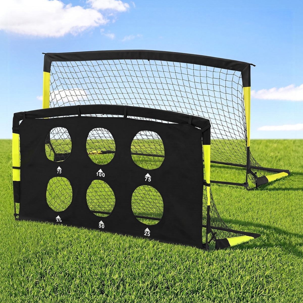 Everfit Pop Up Soccer Goals 2 Piece Set with Target Net