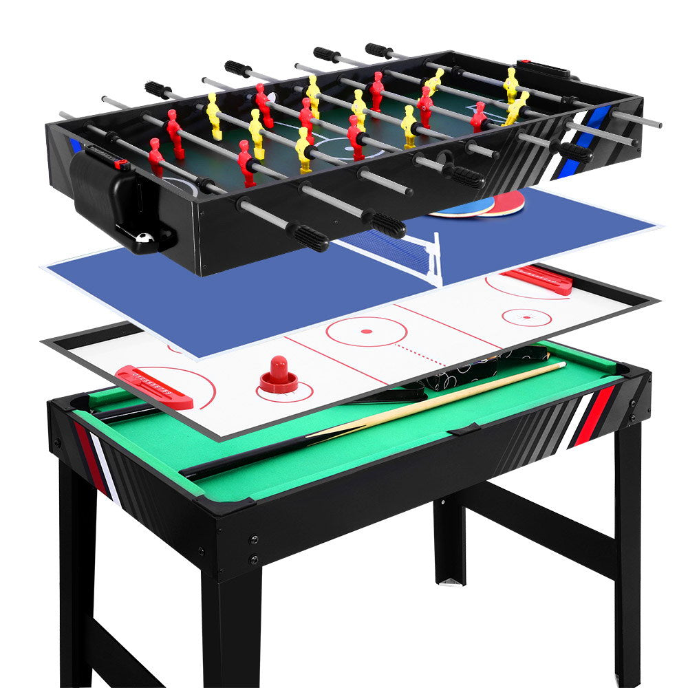 4-in-1 Games Table: Soccer, Pool, Hockey and Table Tennis