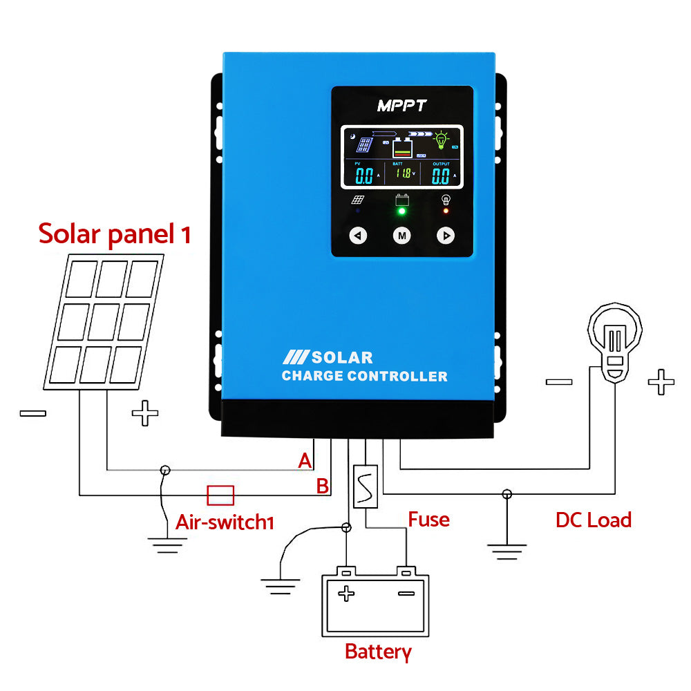 Giantz 40A MPPT Solar Charge Controller Auto 12V-48V Battery Regulator