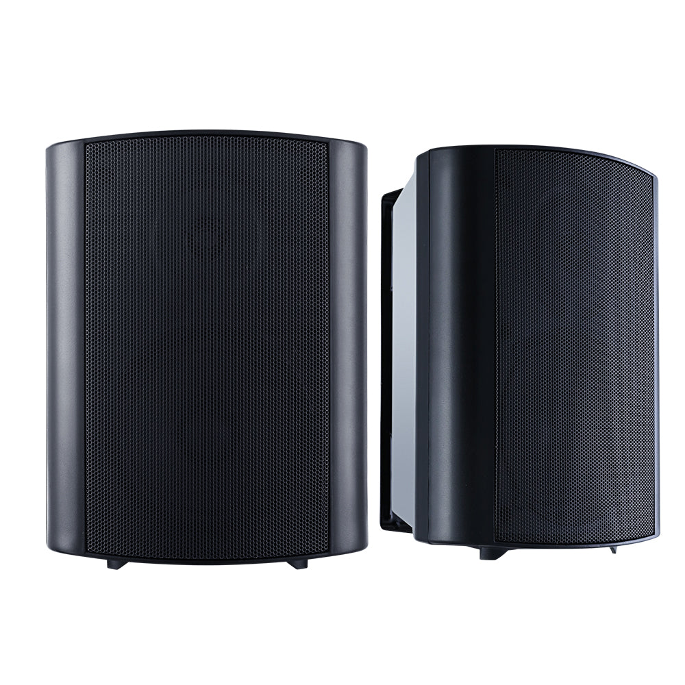 2-Way 150W Wall Speakers Indoor Outdoor Audio Black