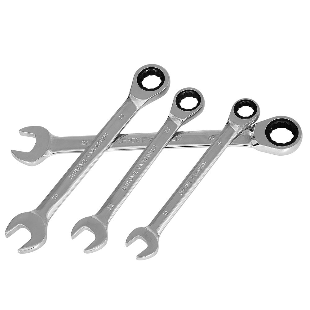 Giantz Metric Ratchet Spanner Set 17pcs 6MM-30MM Silver