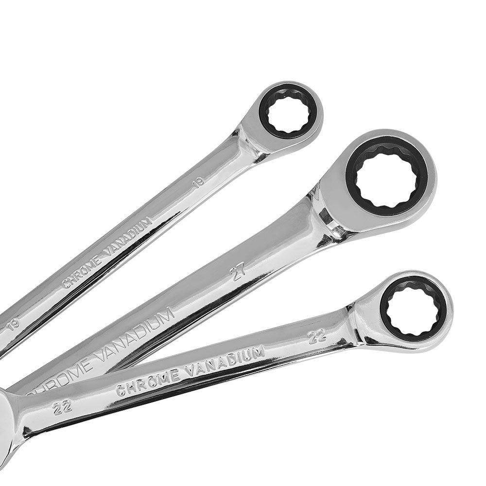 Giantz Metric Ratchet Spanner Set 17pcs 6MM-30MM Silver