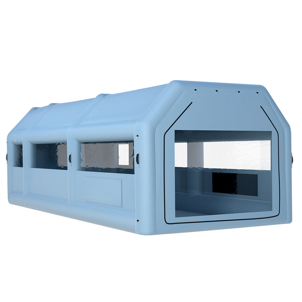 Giantz 10x5m Inflatable Spray Booth Car Paint Tent Blue Filter System 2 Blowers