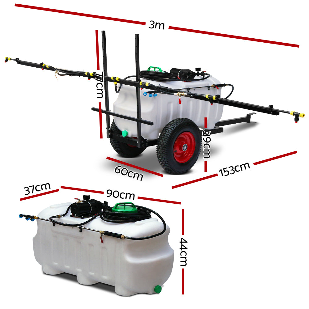 Giantz 100L Trailer Weed Sprayer 3M Boom Garden Spray