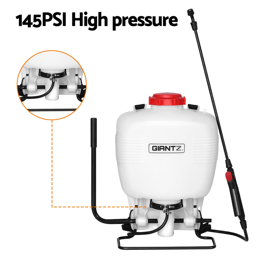 Giantz 15L Backpack Weed Sprayer Plastic White/Red