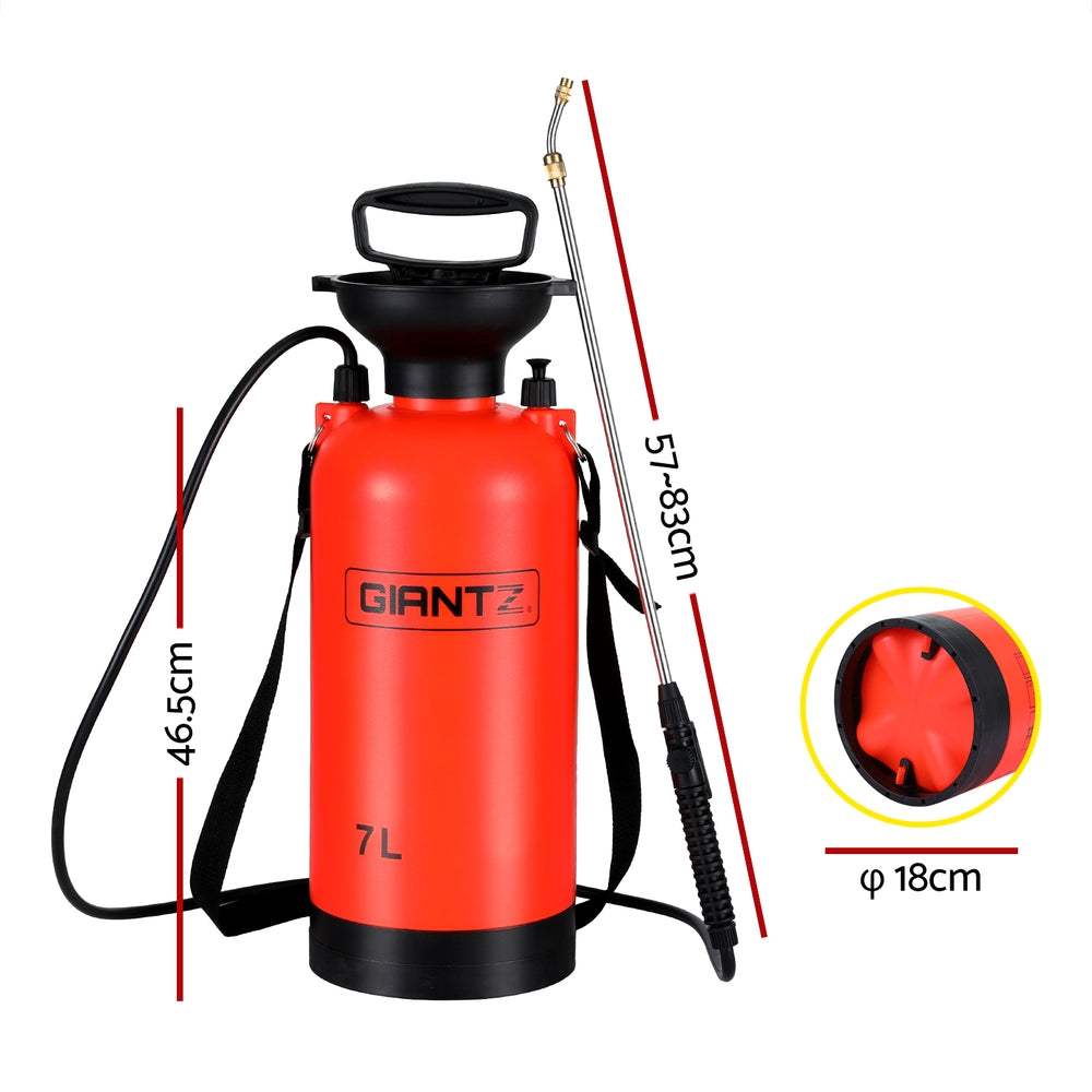 Giantz 7L Garden Pressure Sprayer Orange/Black