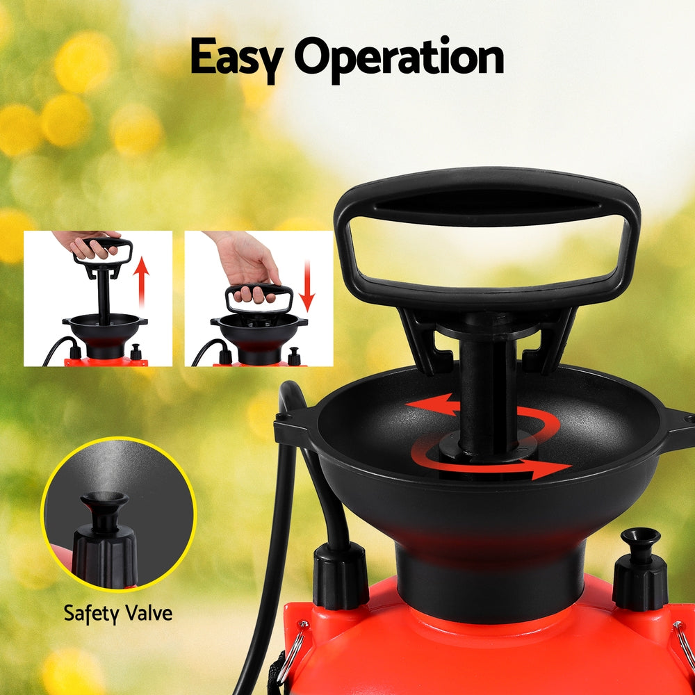 Giantz 7L Garden Pressure Sprayer Orange/Black