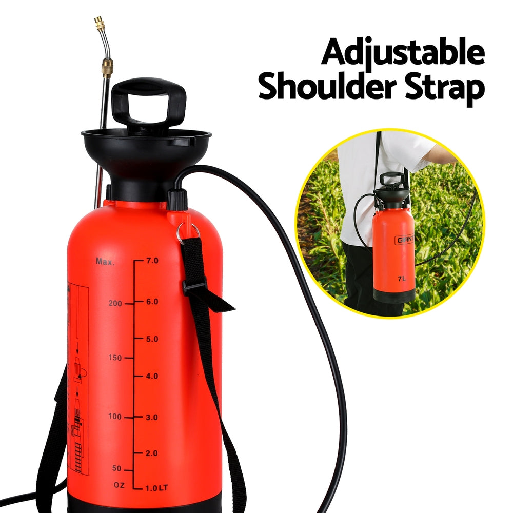 Giantz 7L Garden Pressure Sprayer Orange/Black