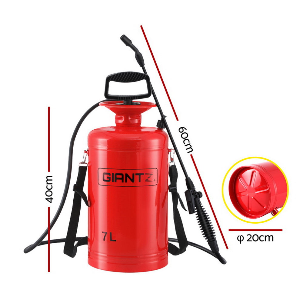 Giantz 7L Metal Pressure Sprayer Red