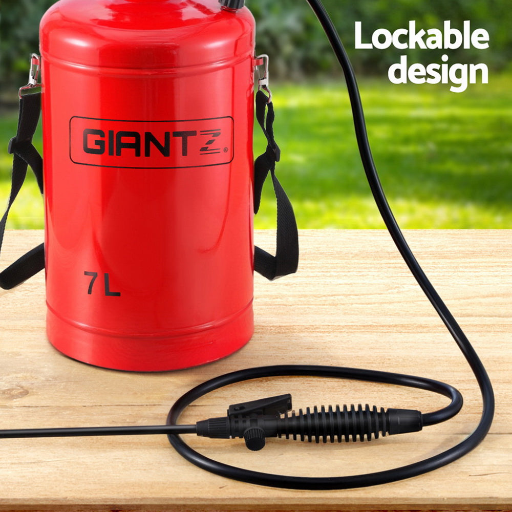 Giantz 7L Metal Pressure Sprayer Red
