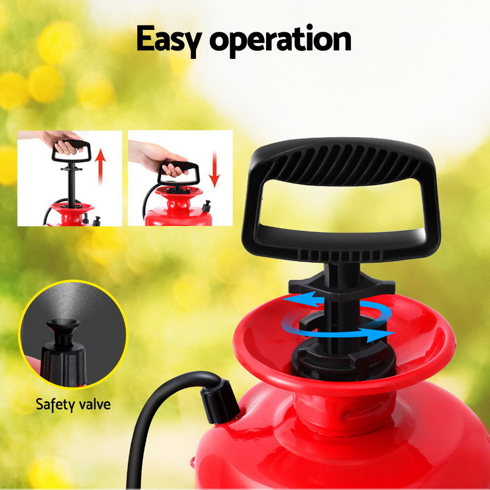 Giantz 7L Metal Pressure Sprayer Red