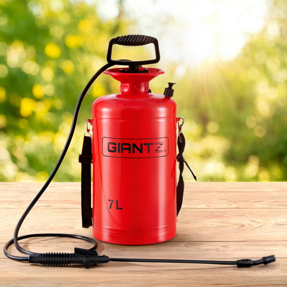 Giantz 7L Metal Pressure Sprayer Red