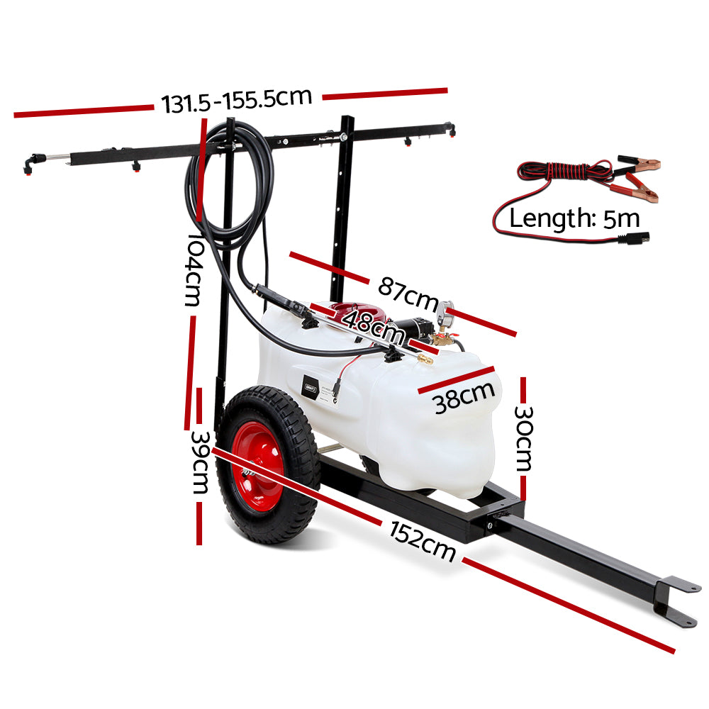 Giantz 60L Weed Sprayer Trailer 1.5M Boom Garden Spray