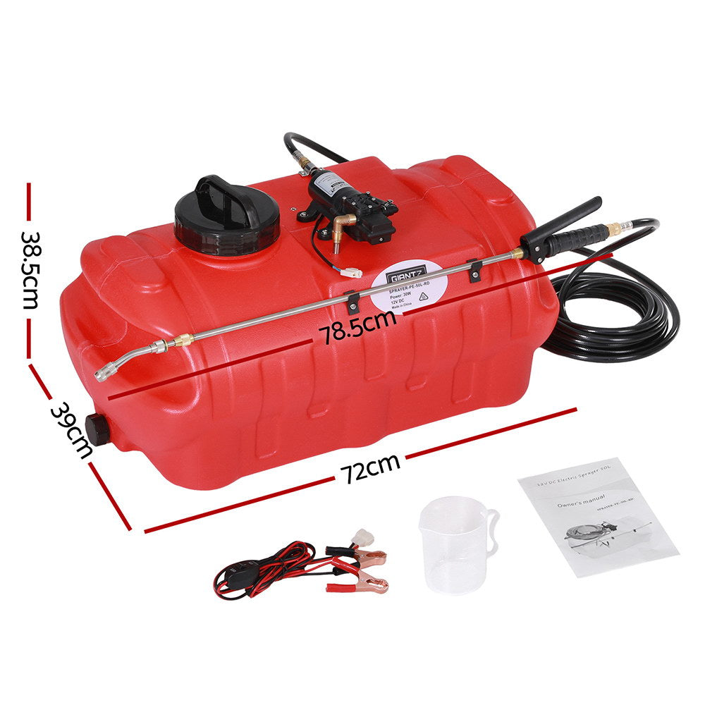 Giantz 50L ATV Weed Sprayer Boom Pump Red/Black