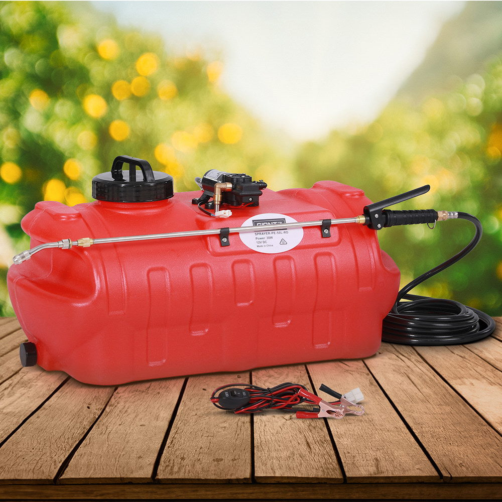 Giantz 50L ATV Weed Sprayer Boom Pump Red/Black