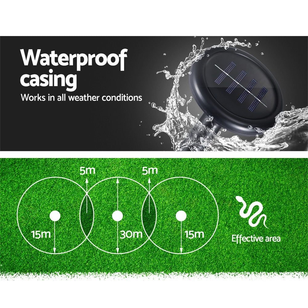 Gardeon 12-Pack Ultrasonic Solar Snake Repellers Weatherproof