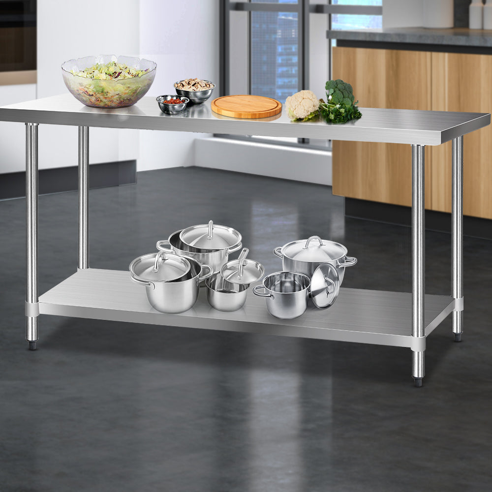 Cefito 1829x610mm Stainless Steel Kitchen Bench 304 Commercial Grade