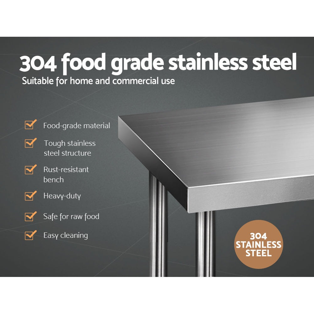 Cefito 1829x610mm Stainless Steel Kitchen Bench 304 Commercial Grade