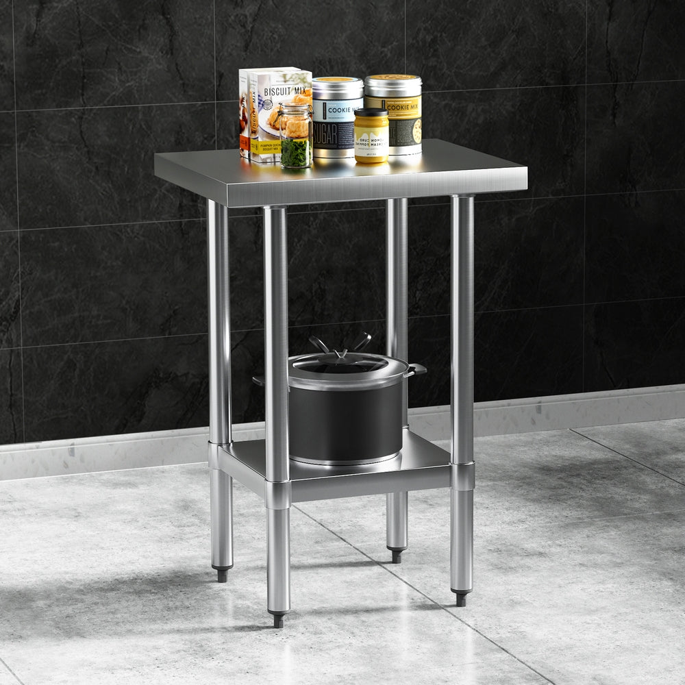 Cefito 610x457mm Stainless Steel Kitchen Work Bench Adjustable Shelving