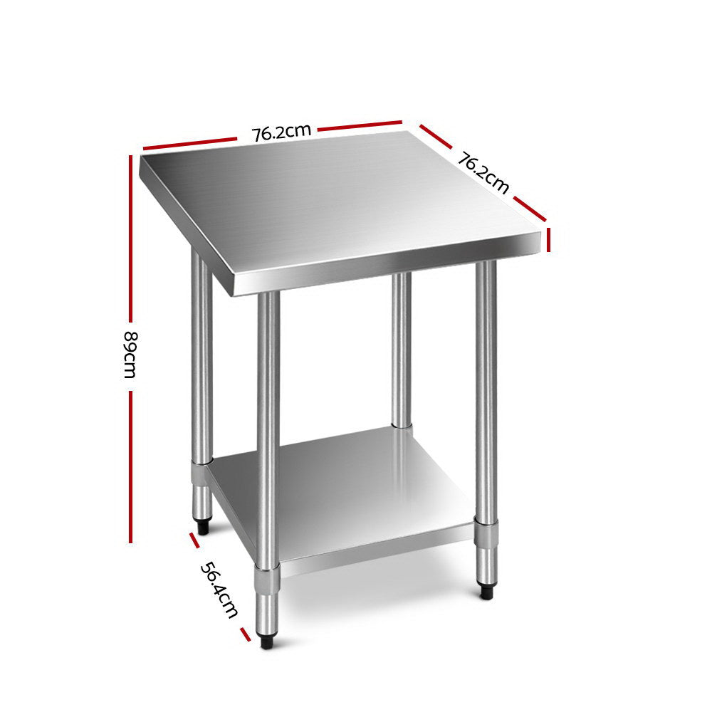 Cefito 762x762mm Stainless Steel Kitchen Bench 430