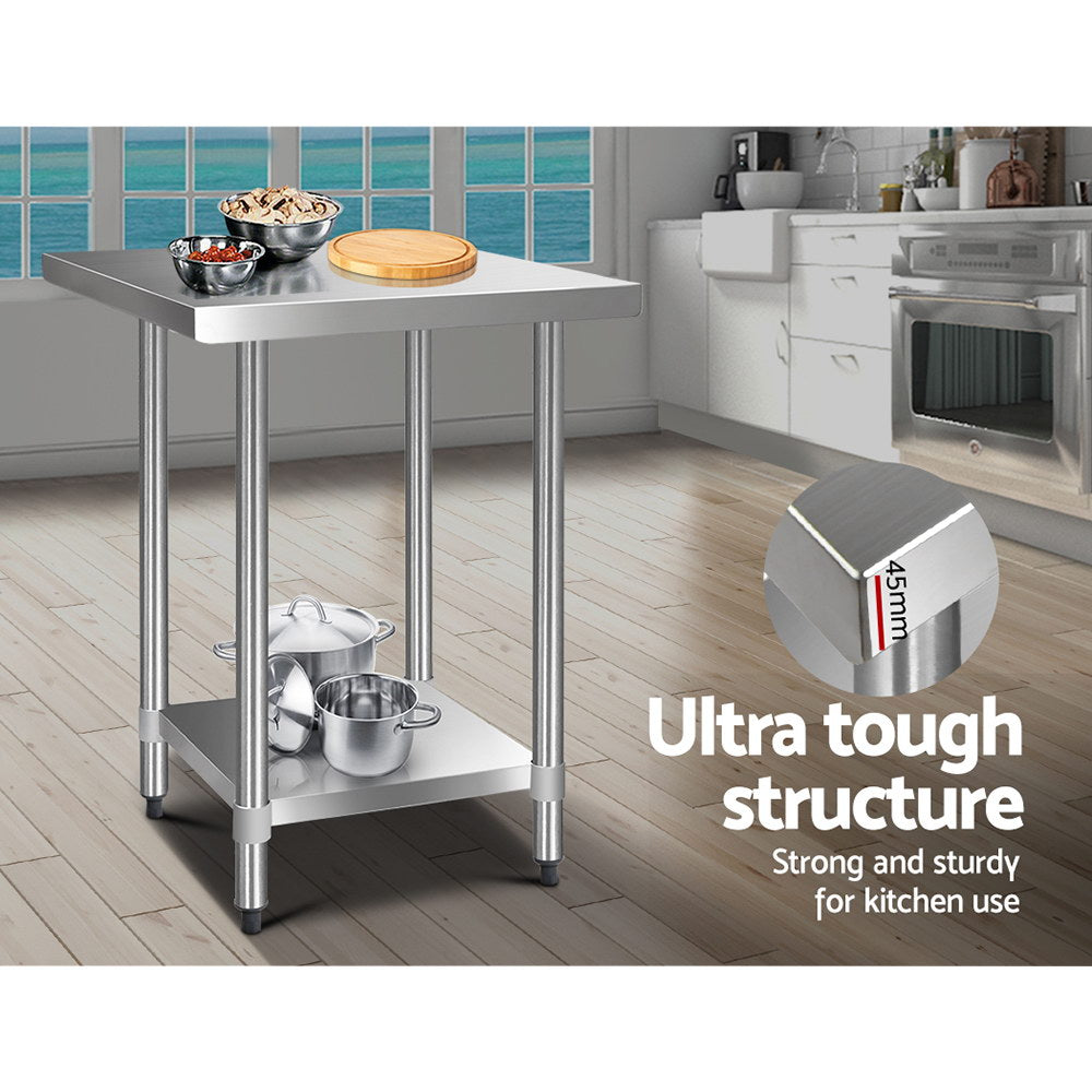 Cefito 762x762mm Stainless Steel Kitchen Bench 430